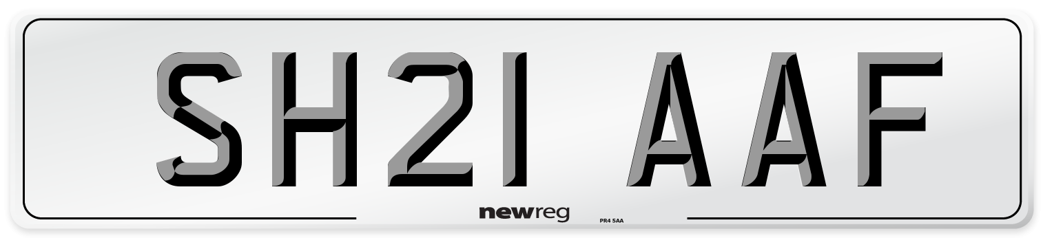 SH21 AAF Number Plate from New Reg